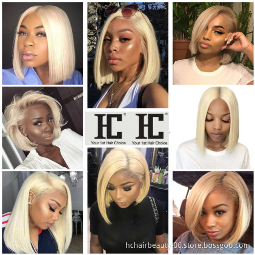 613 blonde 13x4 deep part lace frontal bob wigs brazilian virgin human hair lace frontal short bob wigs 613 blonde bob wig